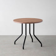 THE CAFE TABLE / ニューギニアウォルナット　Black Steel 4本脚 × ラウンド φ61 - 80