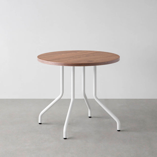 THE CAFE TABLE / ニューギニアウォルナット　White Steel 4本脚 × ラウンド φ61 - 80