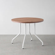 THE CAFE TABLE / ニューギニアウォルナット　White Steel 4本脚 × ラウンド φ81 - 90