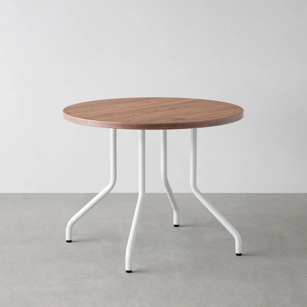 THE CAFE TABLE / ニューギニアウォルナット　White Steel 4本脚 × ラウンド φ81 - 90