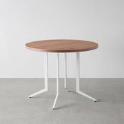 THE CAFE TABLE / ニューギニアウォルナット　White Steel 4本脚 × ラウンド φ81 - 90