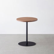 THE CAFE TABLE / ニューギニアウォルナット　Black Steel 1本脚 × ラウンド φ50 - 60
