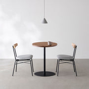 THE CAFE TABLE / ニューギニアウォルナット　Black Steel 1本脚 × ラウンド φ50 - 60