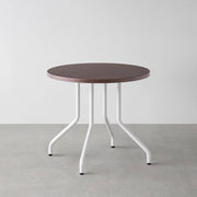 THE CAFE TABLE / ウェンジ　White Steel 4本脚 × ラウンド φ61 - 80