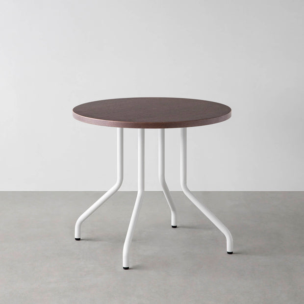 THE CAFE TABLE / ウェンジ　White Steel 4本脚 × ラウンド φ61 - 80