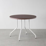 THE CAFE TABLE / ウェンジ　White Steel 4本脚 × ラウンド φ81 - 90