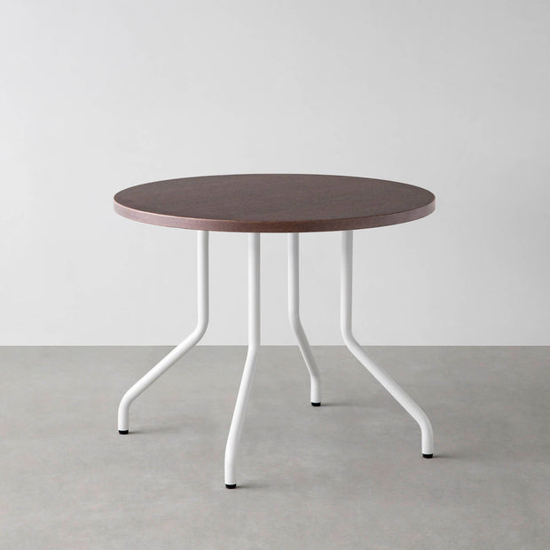 THE CAFE TABLE / ウェンジ　White Steel 4本脚 × ラウンド φ81 - 90