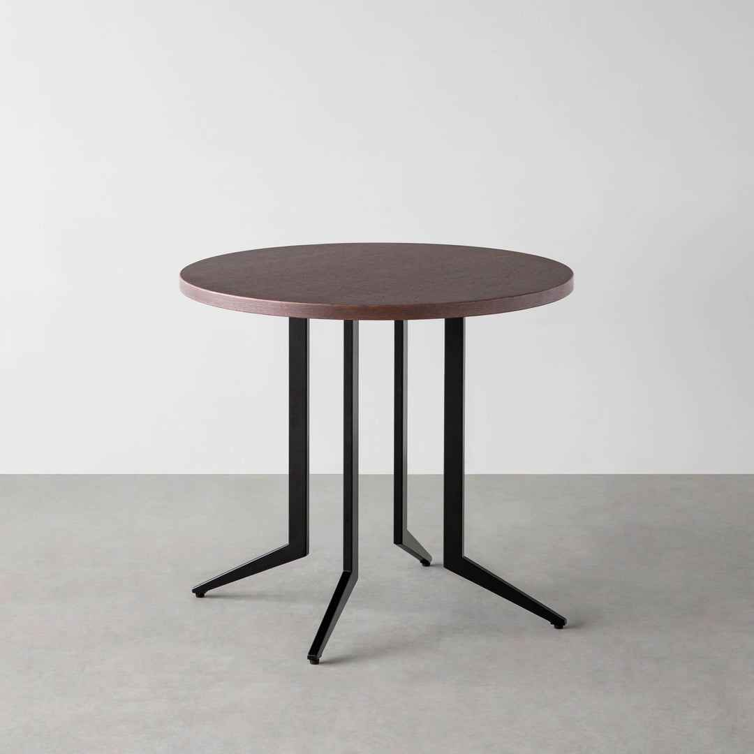 【KANADEMONO】THE CAFE TABLE 直径70cm THE CAFE TABLE / ウェンジ Black Steel 4本脚 × ラウンド φ61 - 80