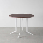 THE CAFE TABLE / ウェンジ　White Steel 4本脚 × ラウンド φ81 - 90