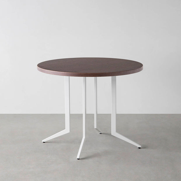 THE CAFE TABLE / ウェンジ　White Steel 4本脚 × ラウンド φ81 - 90