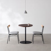 THE CAFE TABLE / ウェンジ　Black Steel 1本脚 × ラウンド φ50 - 60