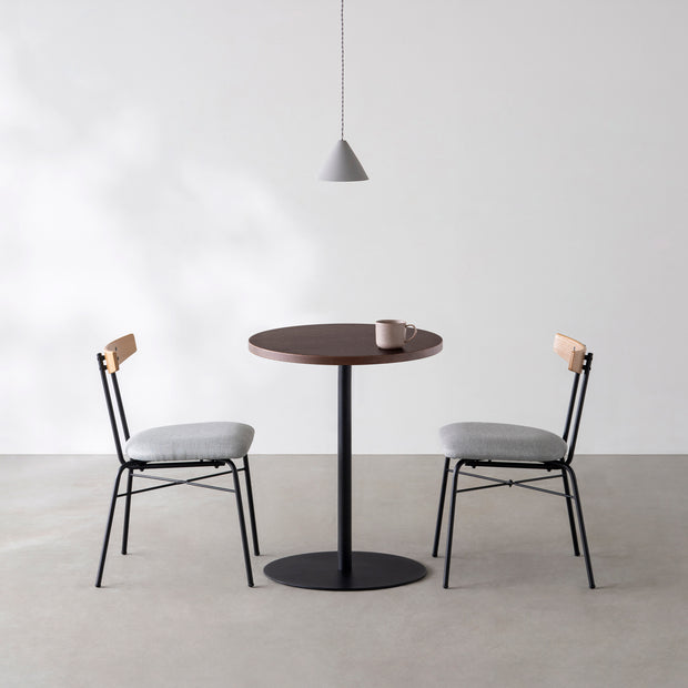 THE CAFE TABLE / ウェンジ　Black Steel 1本脚 × ラウンド φ50 - 60