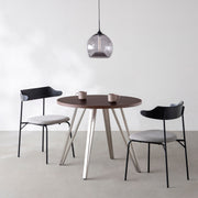 THE CAFE TABLE / ウェンジ　Stainless 4本脚 × ラウンド φ81 - 90