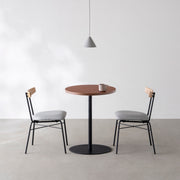 THE CAFE TABLE / ブビンガ　Black Steel 1本脚 × ラウンド φ50 - 60