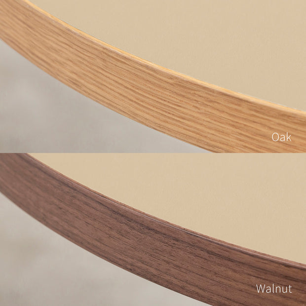 THE CAFE TABLE / リノリウム 全32色　Black Steel 1本脚 × ラウンド φ50 - 60