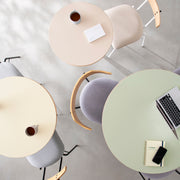 THE CAFE TABLE / リノリウム 全24色　Black Steel 4本脚 × ラウンド φ81 - 100