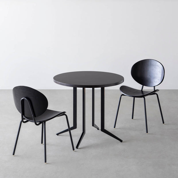 山山　テーブル THE CAFE TABLE / ラバーウッド Black Steel 4pin × スクエア 60 - 80