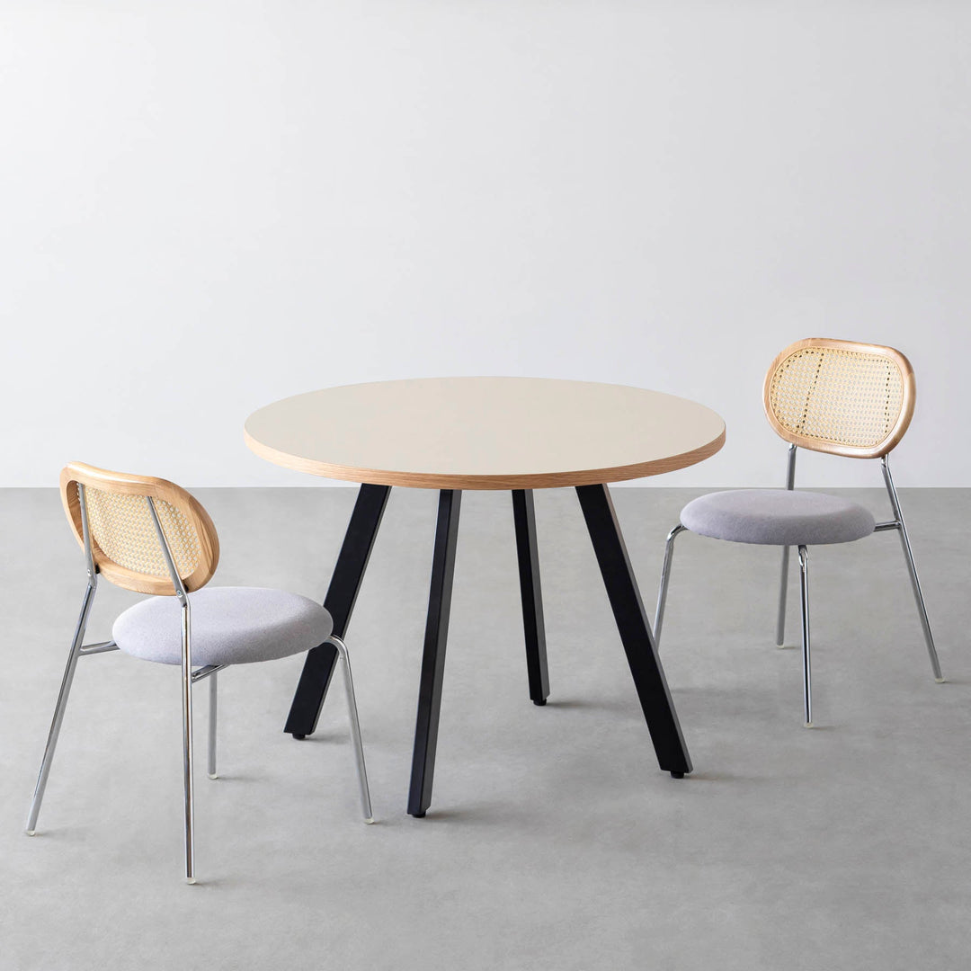 kanademono カフェテーブル / リノリウム 3pin × ラウンド kanademono THE CAFE TABLE / トライアングル 3pin × ラウンド φ70 - 80