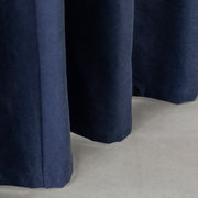 Kanademonoの綿100%使用したヴィンテージテイストに仕上げたネイビーの帆布カーテン（下部）