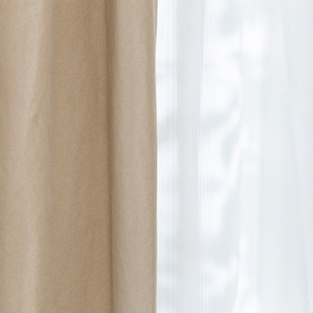 Kanademonoの綿100%使用したヴィンテージテイストに仕上げたアイボリーの帆布カーテン（遮光）