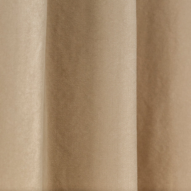 Kanademonoの綿100%使用したヴィンテージテイストに仕上げたアイボリーの帆布カーテン（生地クローズアップ）