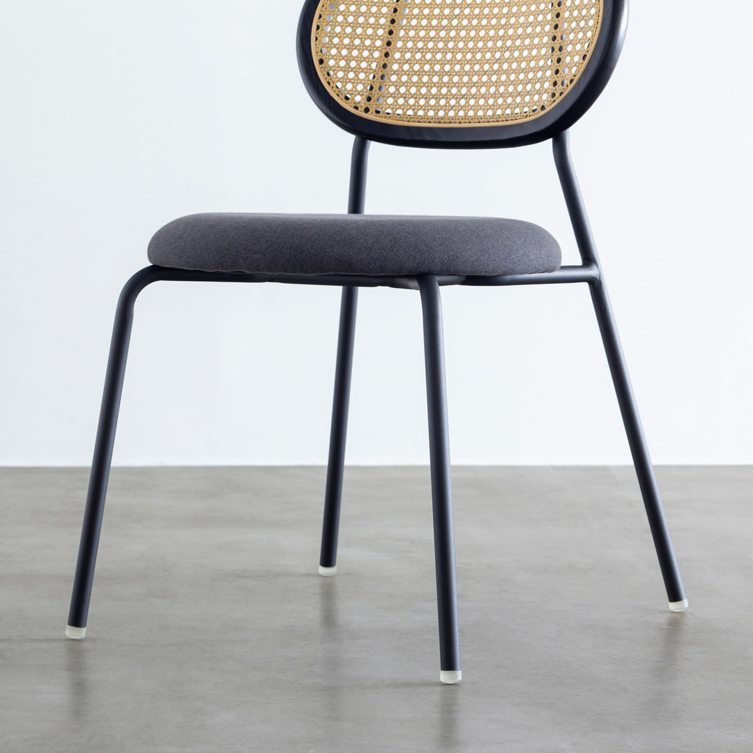 Retro - Modern ラタン調 ダイニングチェア (Dark Gray Retro - Modern ラタン調 ダイニングチェア (Dark Gray