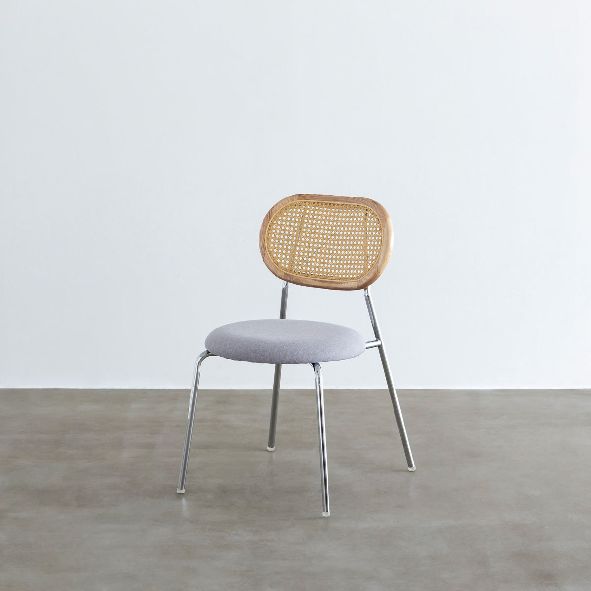 Retro - Modern　ラタン調 ダイニングチェア (Light Gray)