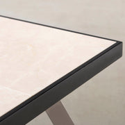 THE LOW TABLE / 大理石 ココナッツベージュ × ラバーウッド × Stainless