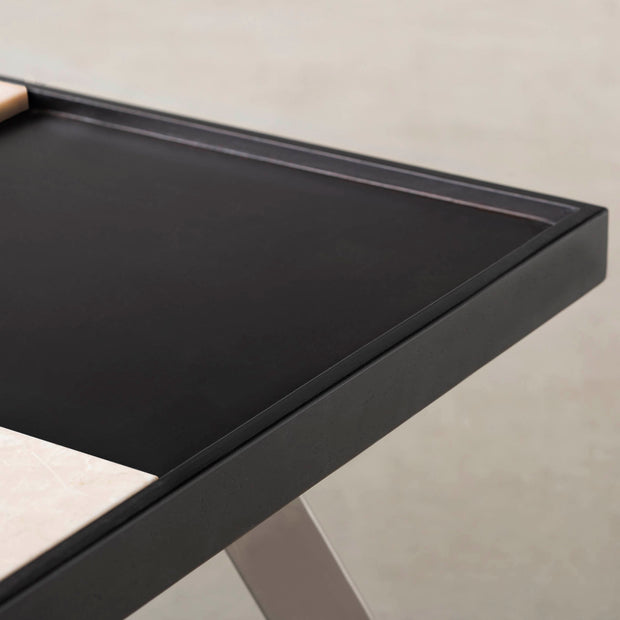 THE LOW TABLE / 大理石 ココナッツベージュ × ラバーウッド × Stainless