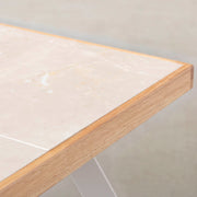 THE LOW TABLE / 大理石 ココナッツベージュ × ラバーウッド × Black Steel