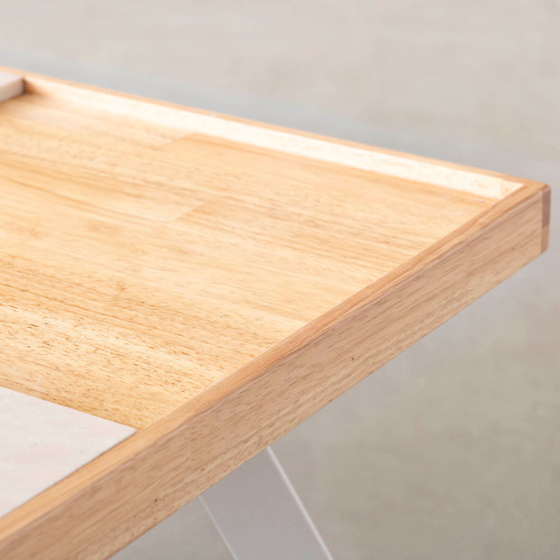 THE LOW TABLE / 大理石 ココナッツベージュ × ラバーウッド × Stainless