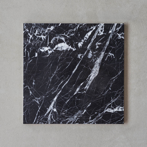 THE LOW TABLE / 大理石 黒白根 × ラバーウッド × White Steel