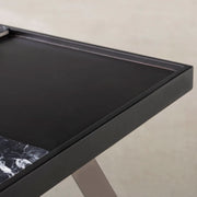 THE LOW TABLE / 大理石 黒白根 × ラバーウッド × White Steel