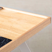 THE LOW TABLE / 大理石 黒白根 × ラバーウッド × Black Steel