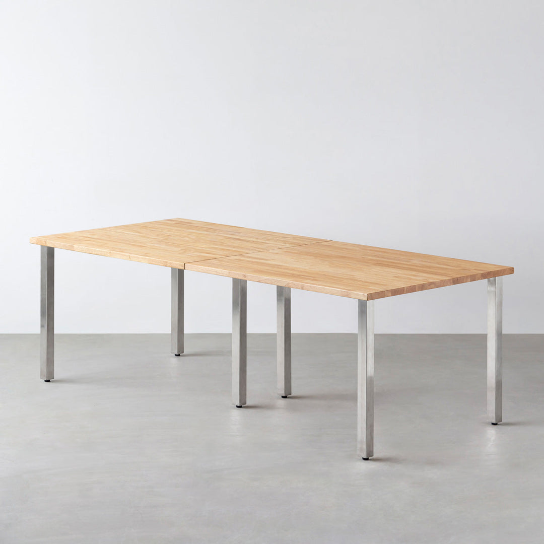 THE TABLE / ラバーウッド ナチュラル × Stainless × W181 - 300cm 