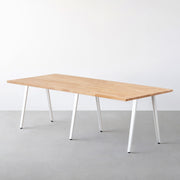 THE TABLE / ラバーウッド ナチュラル × White Steel × W181 - 300cm