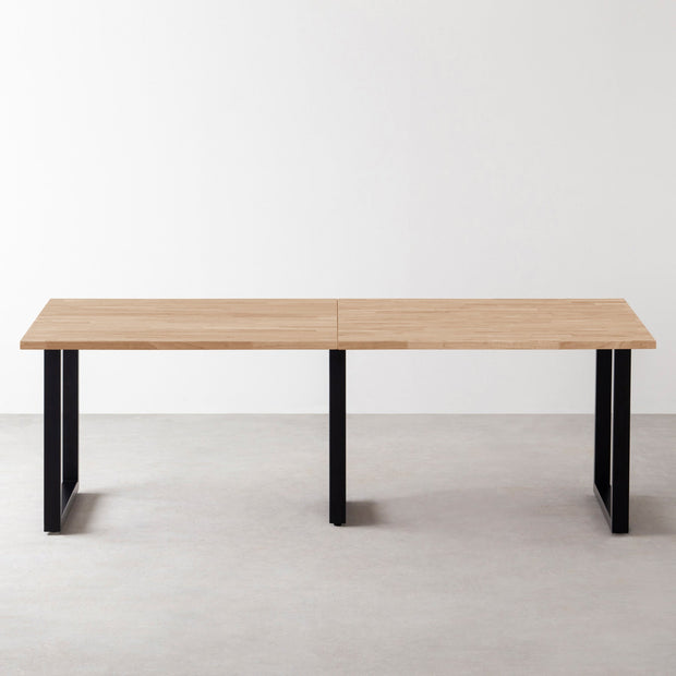 THE TABLE / ラバーウッド アッシュグレー × Black Steel × W181 - 300cm