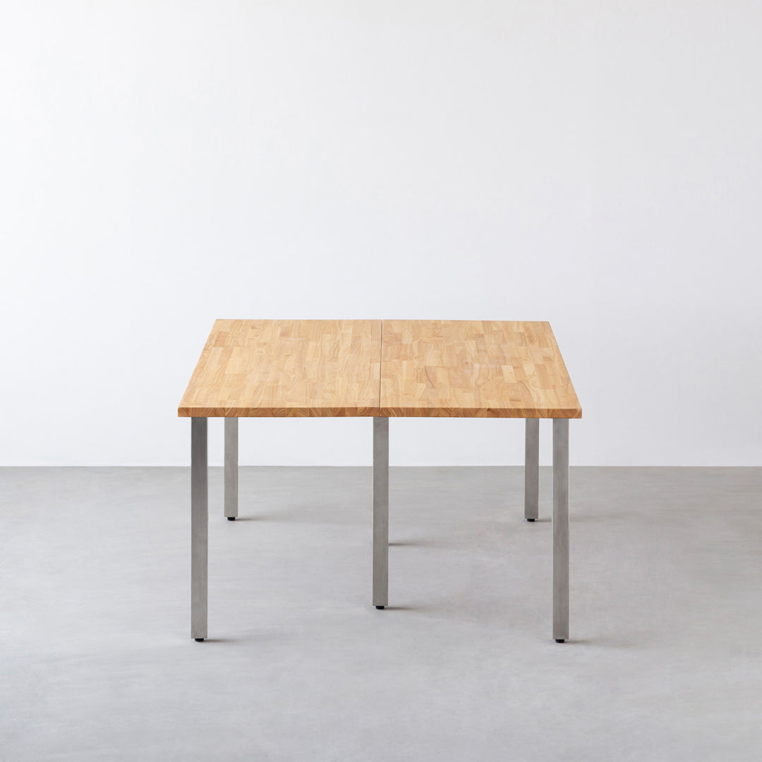 THE TABLE / ラバーウッド ナチュラル × Stainless × W150 - 200cm D80