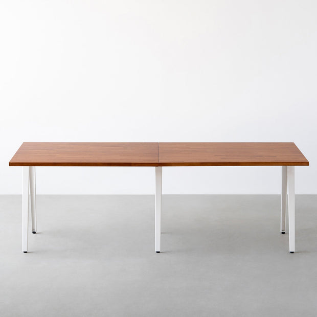 THE TABLE / ラバーウッド ブラウン × White Steel × W181 - 300cm