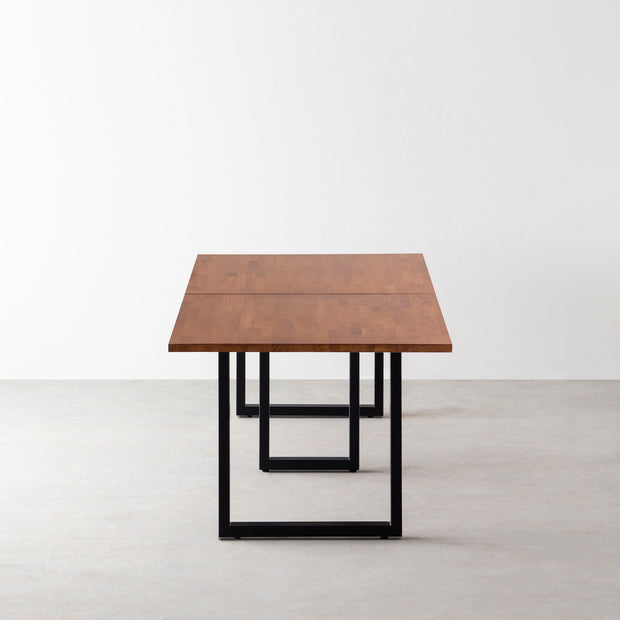 THE TABLE / ラバーウッド ブラウン × Black Steel × W181 - 300cm