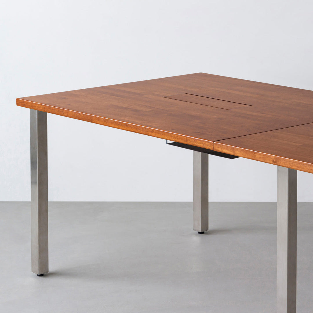 THE TABLE / ラバーウッド ブラウン × Stainless × W181 - 300cm
