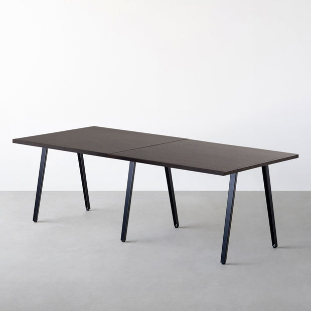 THE TABLE / ラバーウッド ブラックブラウン × Black Steel × W181 - 300cm