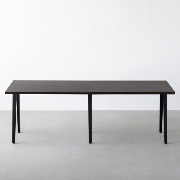 THE TABLE / ラバーウッド ブラックブラウン × Black Steel × W181 - 300cm