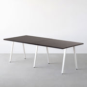 THE TABLE / ラバーウッド ブラックブラウン × White Steel × W181 - 300cm