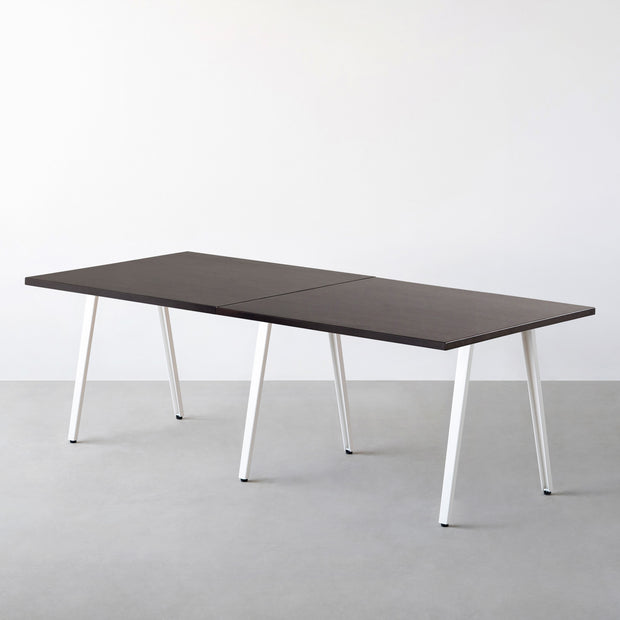 THE TABLE / ラバーウッド ブラックブラウン × White Steel × W181 - 300cm