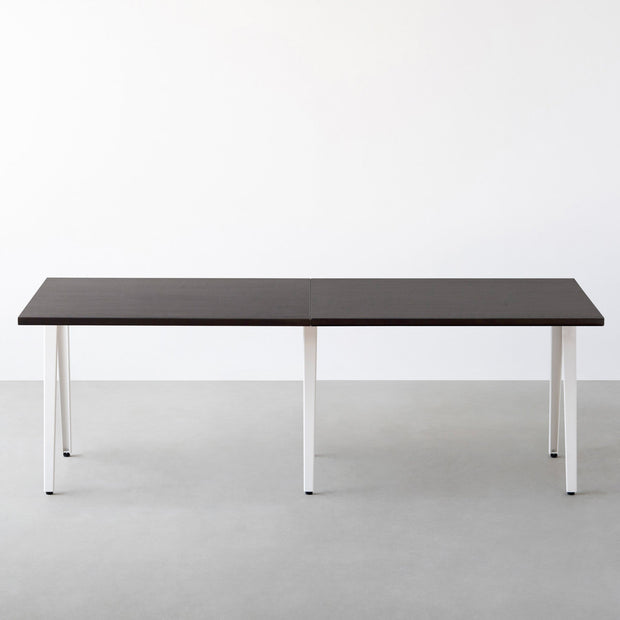 THE TABLE / ラバーウッド ブラックブラウン × White Steel × W181 - 300cm