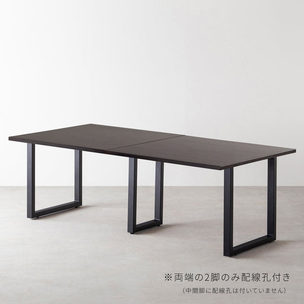 THE TABLE / ラバーウッド ブラックブラウン × Black Steel × W181 - 300cm