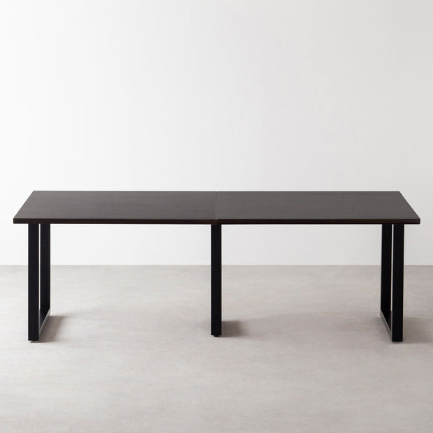 THE TABLE / ラバーウッド ブラックブラウン × Black Steel × W181 - 300cm