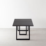 THE TABLE / ラバーウッド ブラックブラウン × Black Steel × W181 - 300cm