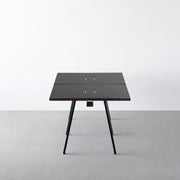 THE TABLE / ラバーウッド ブラックブラウン × Black Steel × W181 - 300cm　配線トレー付き